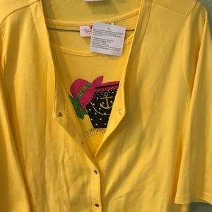 1X Beautiful new matching sleeveless top and shirt